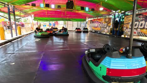 exciting bumper car ride at a vibrant fairground