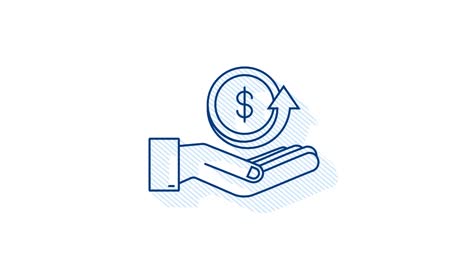 icono de moneda de cambio de sombra con la mano. etiqueta de cambio de dinero o reembolso de dinero. gráfico de movimiento