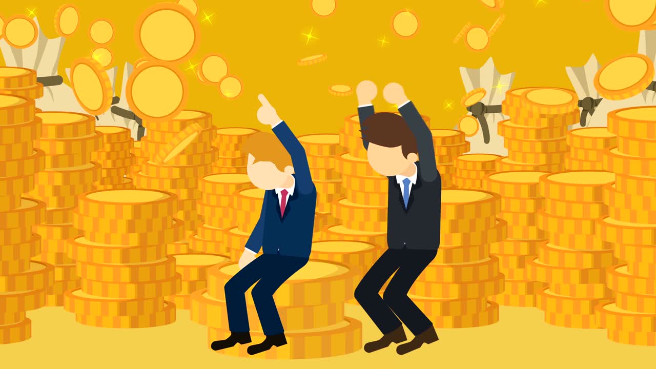 부유한 사업가. 불평등 개념. 평평한 스타일의 루프 일러스트레이션.