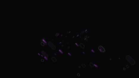 animación digital de formas púrpuras abstractas contra un fondo negro