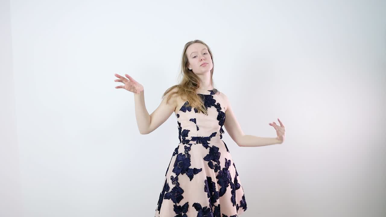 Emotive slow motion dance by young Caucasian performer