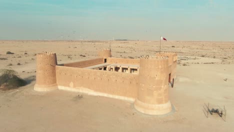 Fuerte-De-Zubara-En-El-Desierto-De-Qatar---Disparo-De-Drones-1