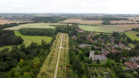 Aerial-Over-Idyllic-Village-Town-Between-Wingham-to-Aylesham