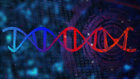 animating dna strand and binary coding for scientific data processing