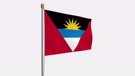 video de bucle de la bandera de antigua y barbuda revoloteando en el viento, video en cámara lenta de 4k, con canal alfa