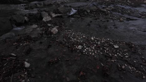 Low tide level pebble stone river creek stream outdoor cold mountain water