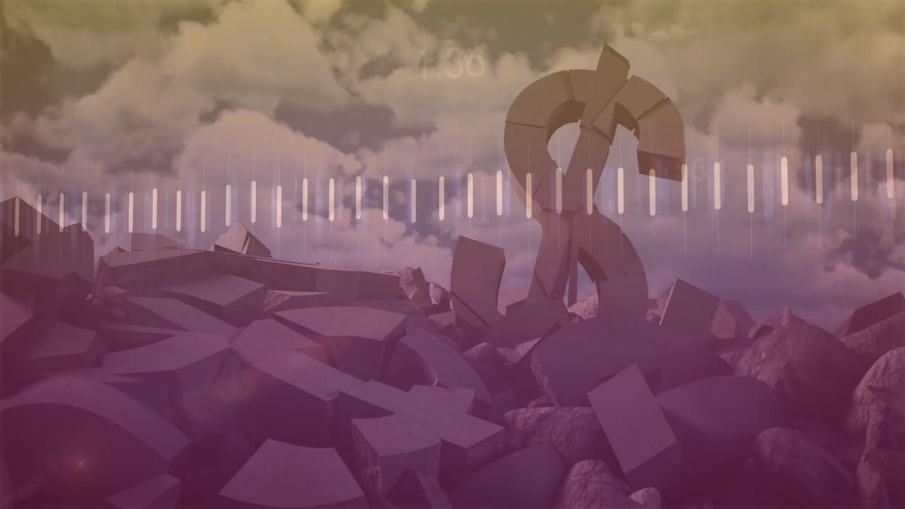 달러 기호와 클라우드를 통해 금융 데이터 처리의 애니메이션