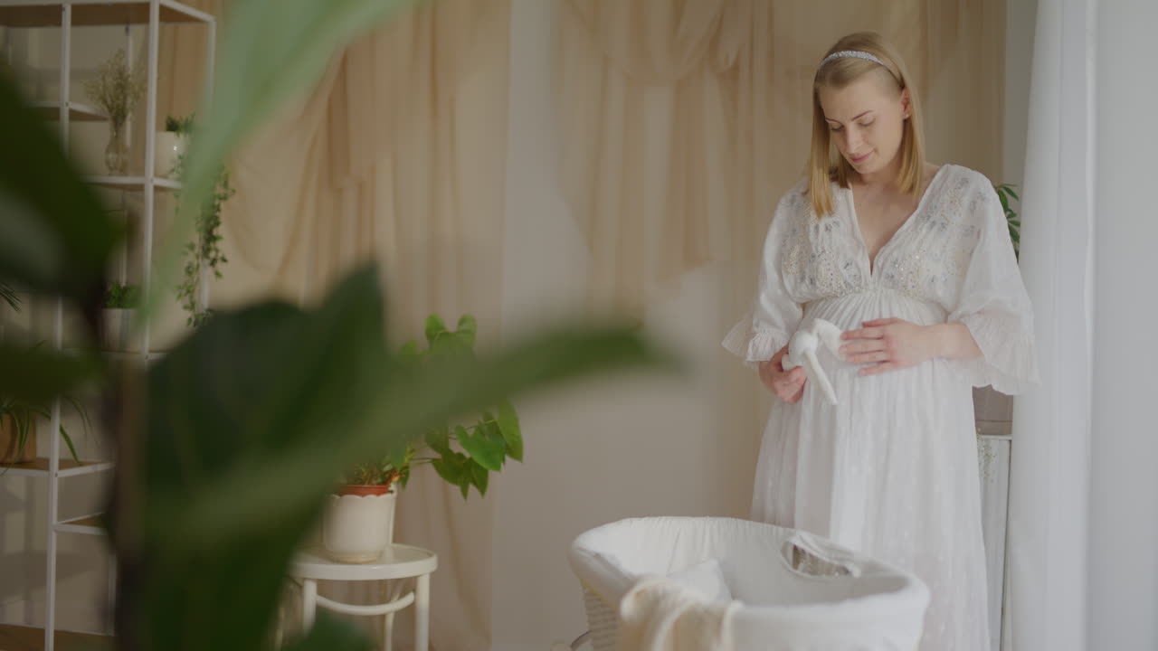 Young Mother Preparing for Childbirth at Home