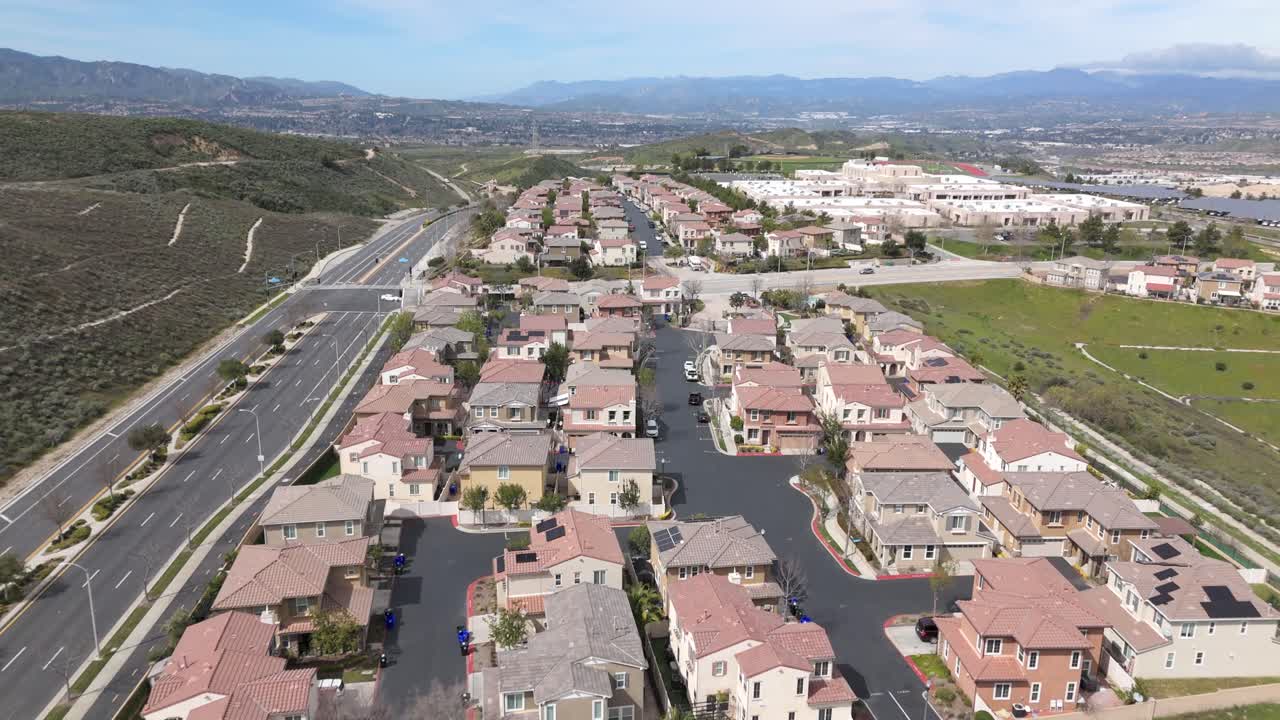 Aerial View of a Suburb in California