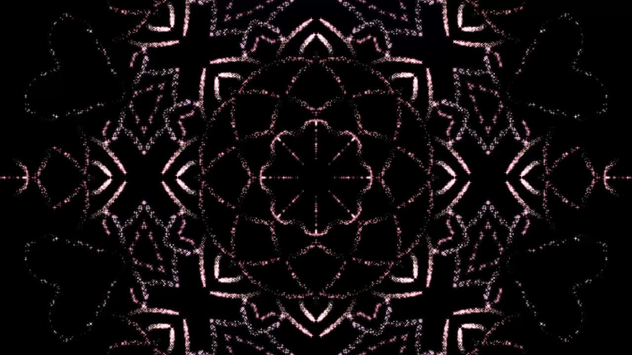 Sparkling mandala footage on the black background.