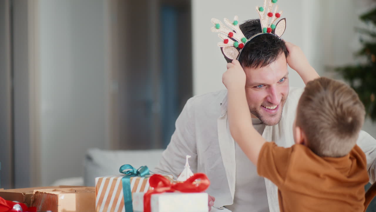 크리스마스 선물의 클로즈업 배경
