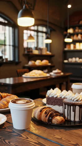 delicious assortment of pastries and coffee in a cafe