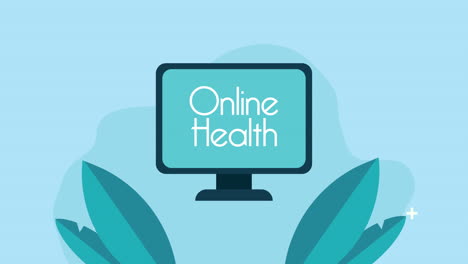 desktop with telemedicine app animation