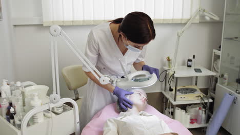 facial treatment session at a beauty clinic