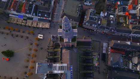 top down view on saint john church spire in the heart of den bosch holland