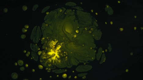 arte fluido abstracto verde y amarillo