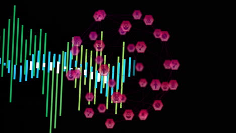 animation of digital data processing over globe of connections