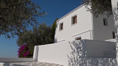 white house in a greek garden