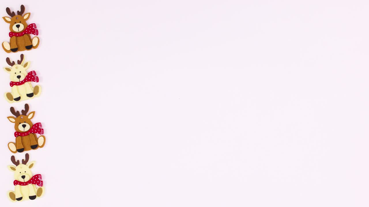 los renos de navidad aparecen y desaparecen en el lado izquierdo del tema blanco.