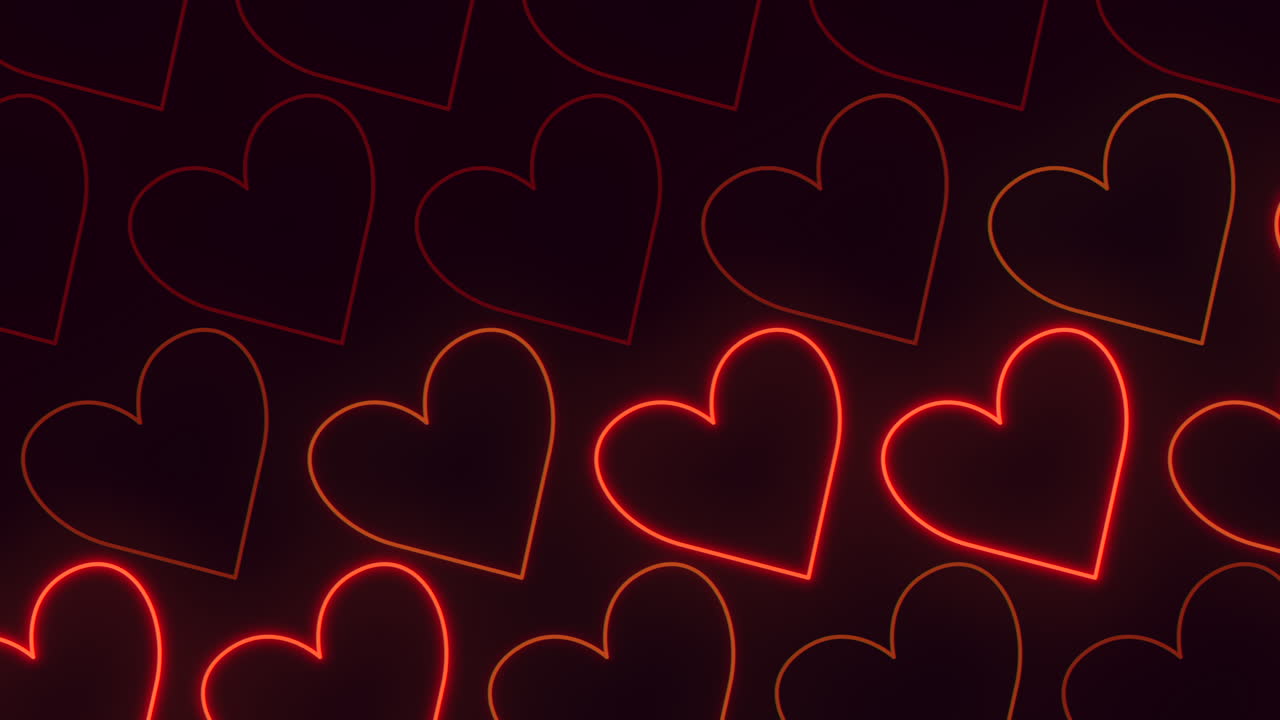 A simple yet striking image featuring a repeated red heart pattern against a black backdrop, symbolizing love, passion, or emotion