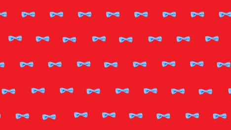 Animation-of-bow-ties-floating-over-red-background