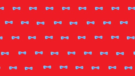 animation of bow ties floating over red background