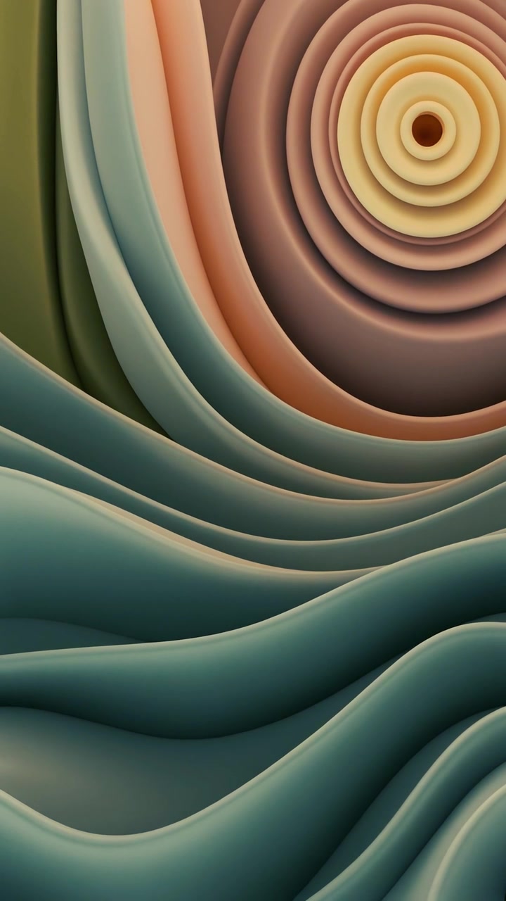 Smooth Abstract Organic Shapes with Wavy and Circular Patterns
