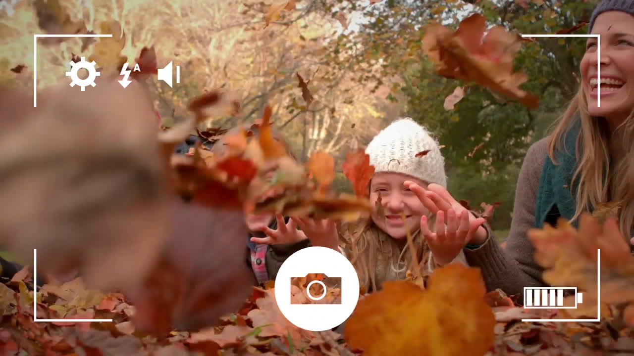 Taking photos of family on a digital camera