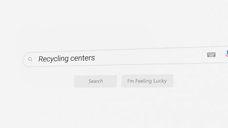 searching for recycling centers on internet browser