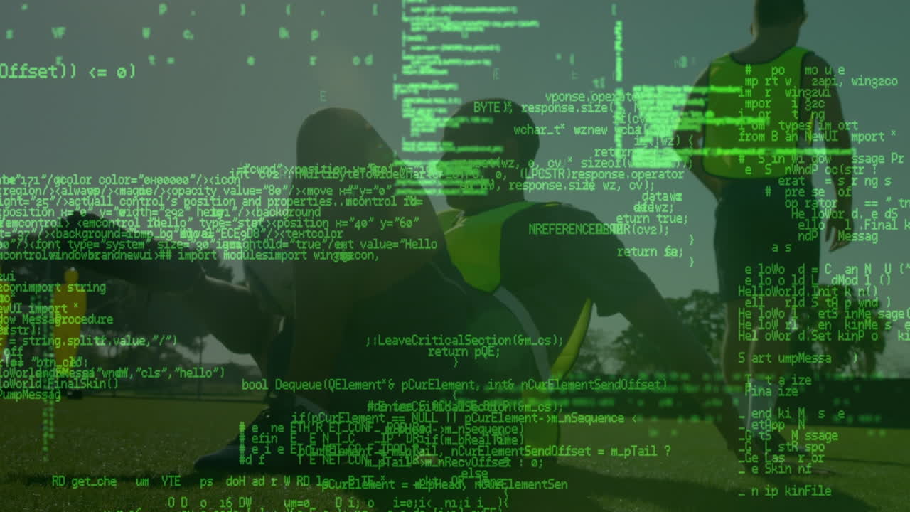 Animation of data processing over diverse football players