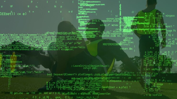 Animation of data processing over diverse football players