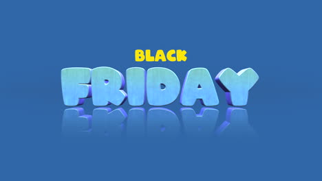 cartoon black friday text on clean blue gradient