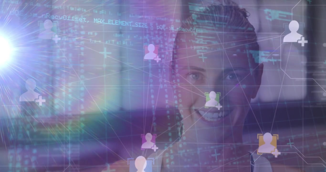 Animation of network of connections over businessman using network of connections