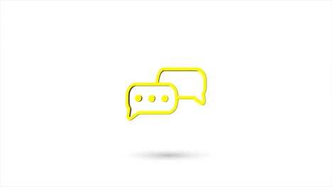 icono de chat de burbuja de habla plana animado en 3d con sombra aislada en fondo blanco. icono de chat deburbuja de voz giratorio. animación gráfica de movimiento de video 4k.