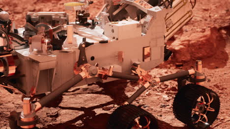 el rover de marte perseverance explorando el planeta rojo. elementos proporcionados por la nasa.