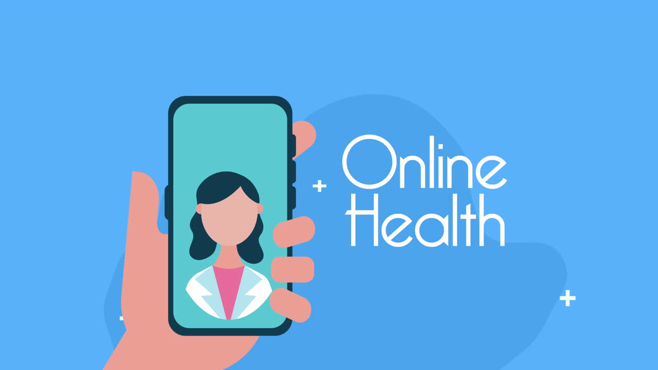 Dokter wanita di smartphone dengan aplikasi telemedis