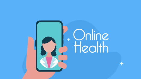 female doctor in smartphone with telemedicine application
