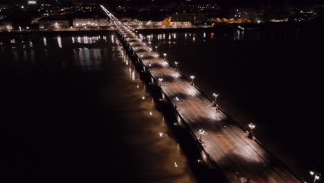 Panoramic-view-of-Pont-de-Pierre,-Bordeaux---aerial