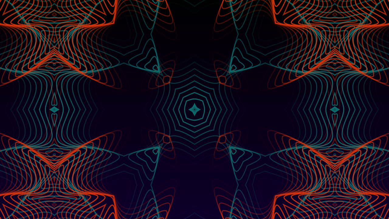 animación de formas abstractas que se mueven en movimiento hipnótico contra un fondo negro