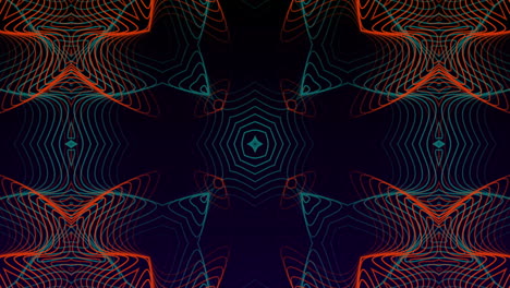 Animation of abstract shapes moving in hypnotic motion against black background