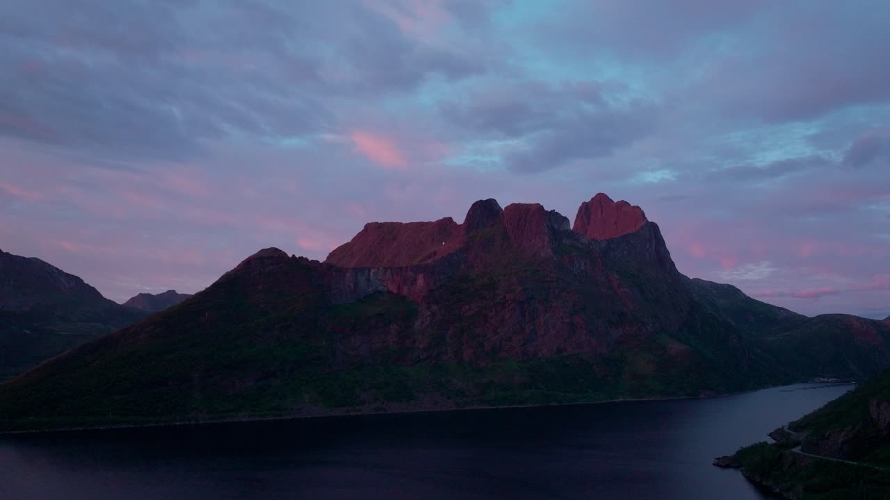 Stunning Rugged Mountains Near Hus&oslash;y Village In Senja Municipality in Troms og Finnmark County, Norway