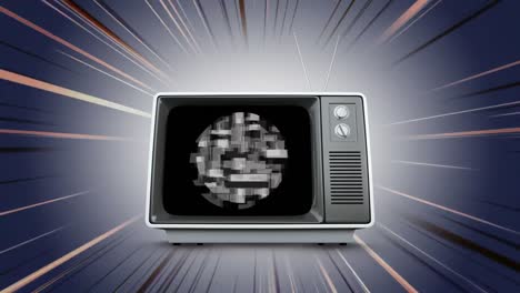 old television with static