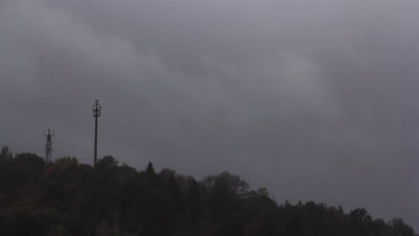 timelapse of stormclouds and rain over thuringian forest