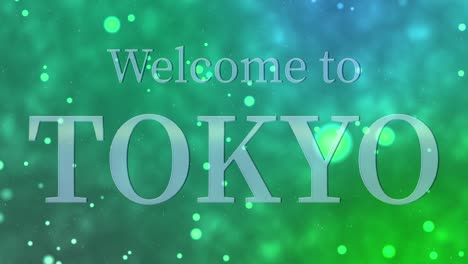 bienvenido a tokio mensaje de texto animación gráficos de movimiento