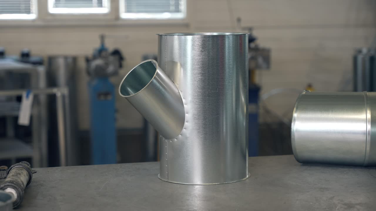 disparo de una tubería de acero industrial