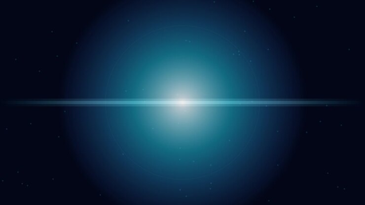 Bagliore luminoso astratto che si espande e svanisce su sfondo scuro