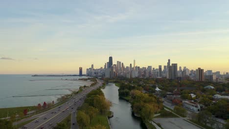 october aerial drone footage chicago, illinois