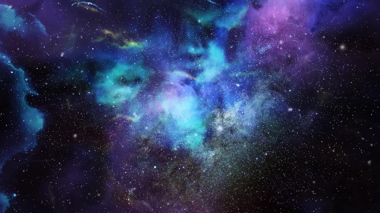 4k view of nebula clouds in the vast and dark universe, outer space
