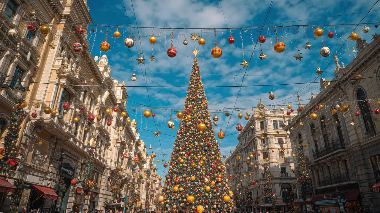 Festive Christmas Street Scene