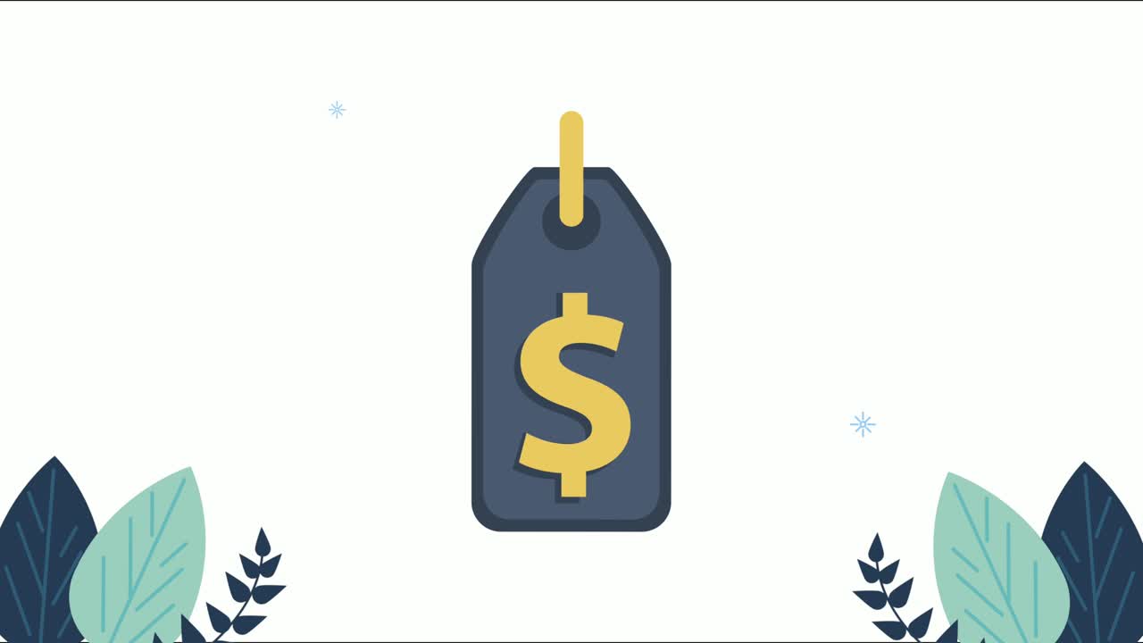 animación financiera y económica con etiqueta